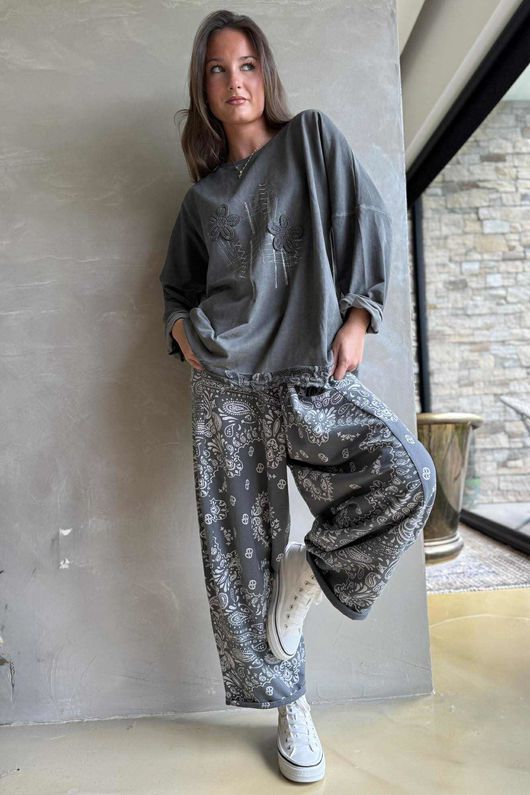 Original Hippie Sweatshirt Vintage Wash Charcoal